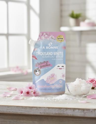 Salt scrub with glutathione and rose extract and s...