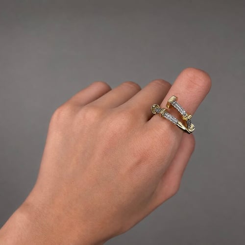 Gold-colored nail ring