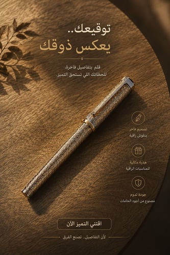 Luxurious silver pen, fully decorated