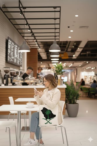 TOTE BAG بتصميم زون الخاص للشعار السعودي