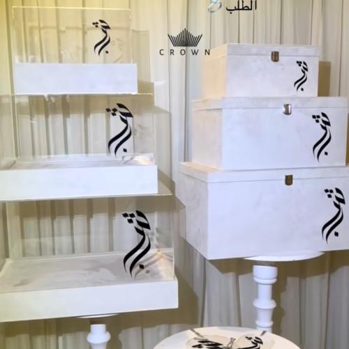 بوكسات دبش ٦ قطع ٣ اكريلك ٣ مخمل