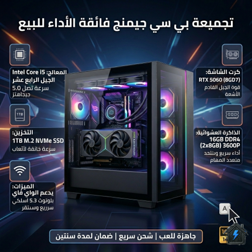 RTX5060 8GB, Intel i5 14th Gen, RAM 16GB, 1TB SSD,...