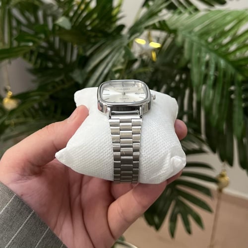 ساعة كاسيو - فضي وأبيض