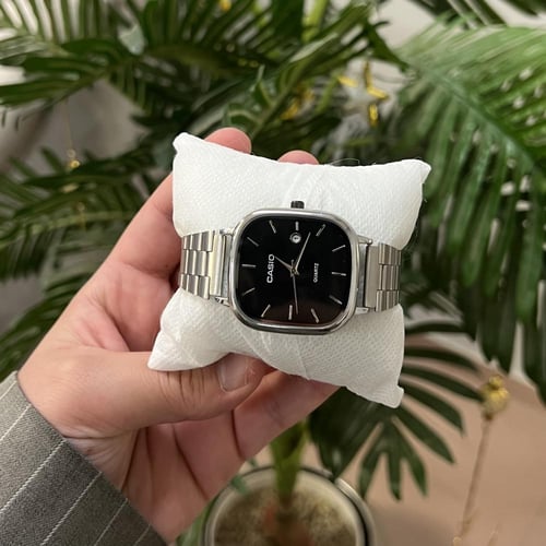 ساعة كاسيو - فضي وأسود