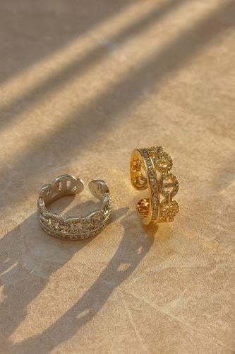 خاتم APM مغطى بالزركون ذهب. MR-098