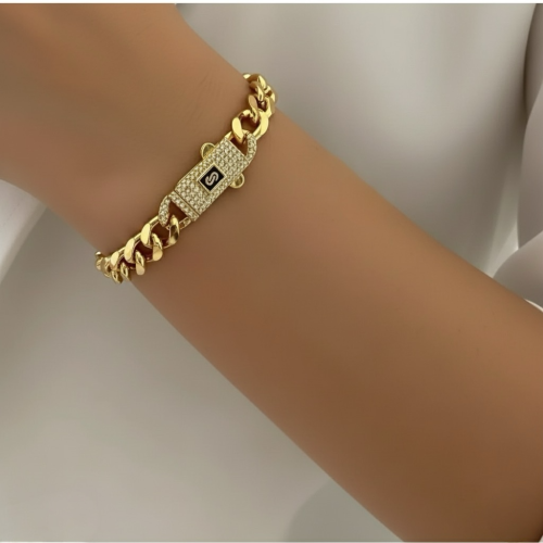 سوار مستوحى من موناكو مطلي ذهب عيار ١٨ . MB-349