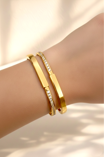 سوار بتصميم مستوحى من تيفاني مطلي ذهب . MB-368