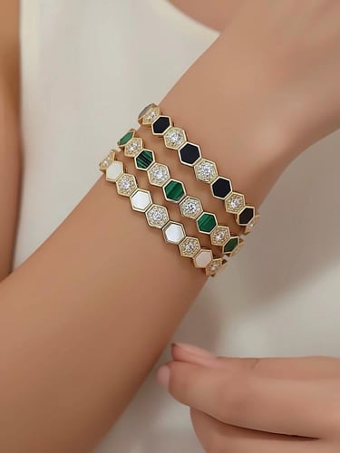 طقم اساور شوميه الملكي مع الخاتم مطلي ذهب . MB-336