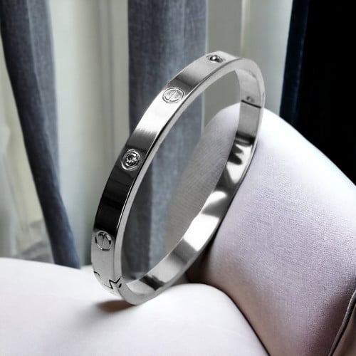 سوار تيتانيوم صلب لوف لون فضي MB-002