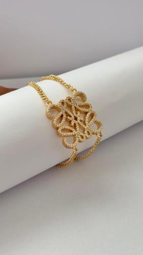 سوار مستوحى من Loewe مغطى بالزركون من جهة قابل للا...