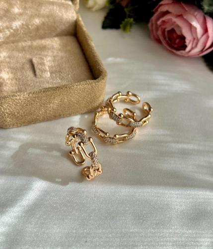 خاتم ناعم بتصميم مستوحى من تيفاني مطلي ذهب عيار 14...