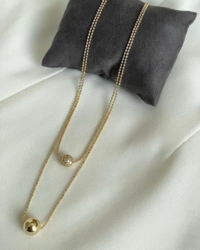 سلسال مزدوج مطلي ذهب MN-103