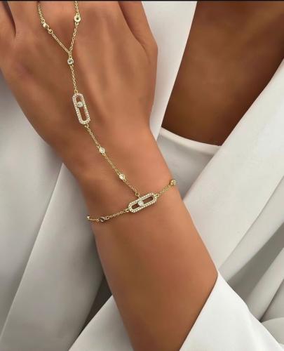 كف يد بتصميم مستوحى من ميسيكا مطلي ذهب MR-49