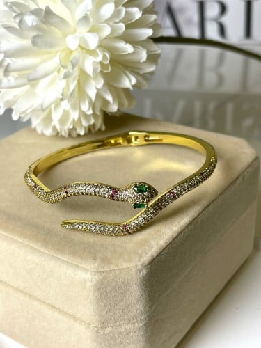 سوار بشكل ثعبان مع الزركون الملون مطلي ذهب MB-096