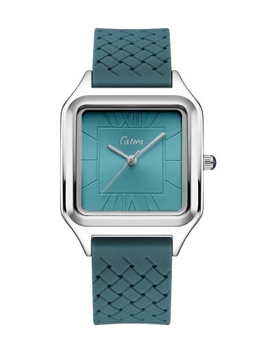 ساعة رجالي مغناطيس ربل اخضر فاتح اطار فضي