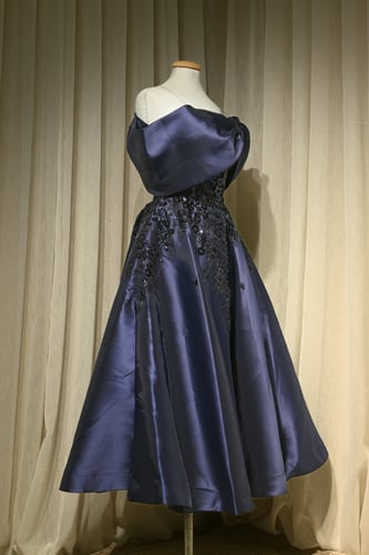 فستان سهرة مكشوف الأكتاف بتطريز لامع أنيق