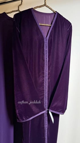 قفطان مخمل موف غامق