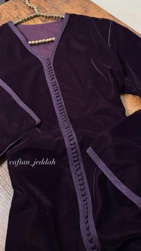 قفطان مخمل موف غامق