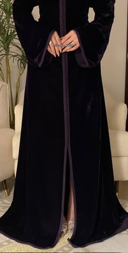 قفطان مخمل موف غامق
