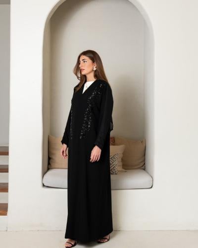 عباية كريب تطريز بالخرز