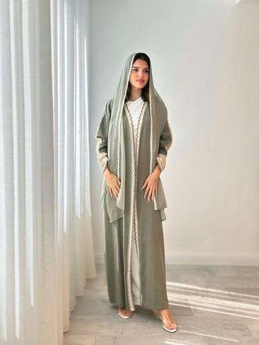 لينن مغسول مع لينن مشجر من الظهر مزينة كروشيه