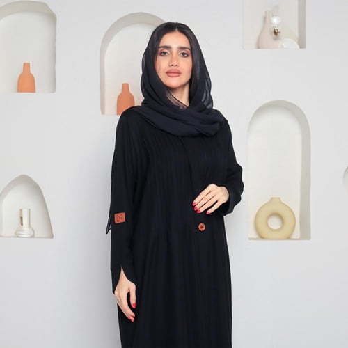 عباية اسود بالكريب الياباني