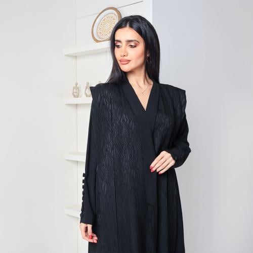 عباية بليزر جاكار و اكمام ساده بازارير