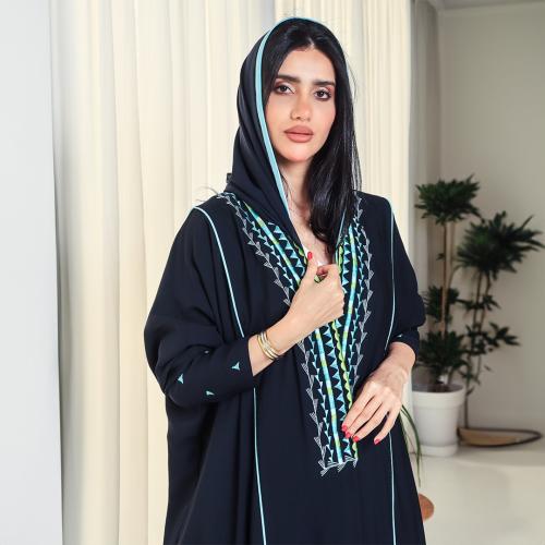 عباية كريب تطريز بالخيوط