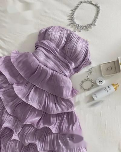 فستان سهرة ميدي بتصميم رائع ولون مميز