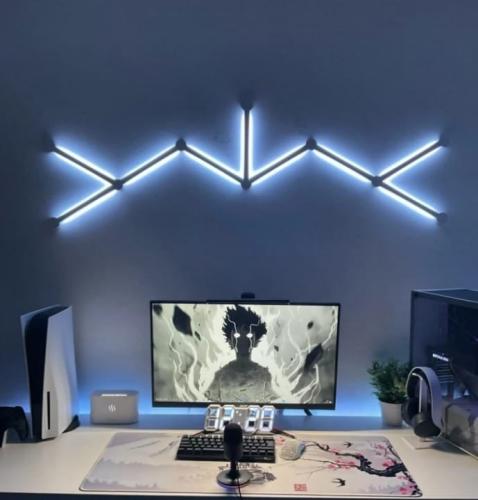 Smart RGB Lines Wall Lighting – 9 Pieces