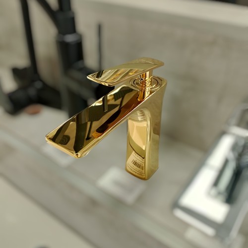 خلاط مغسلة ذهبي S7013GD