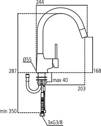 خلاط مجلى بالحوض ايديال ستاندرد رقبه وزه مع لي سحب...