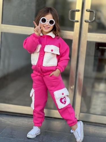 طقم شتوي باربي بناتي