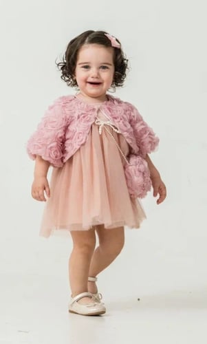 فستان الورد للكتاكيت مع شنطه