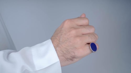 خاتم فضة ملكي ازرق