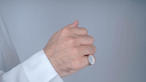 خاتم فضة ملكي فضي لامع