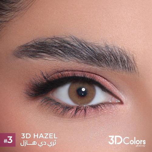 عدسات ملونة شهري بني فاتح هازل من ثري دي كولورز