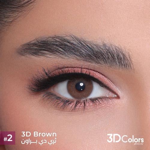 عدسات ملونة شهري بني من ثري دي كولورز
