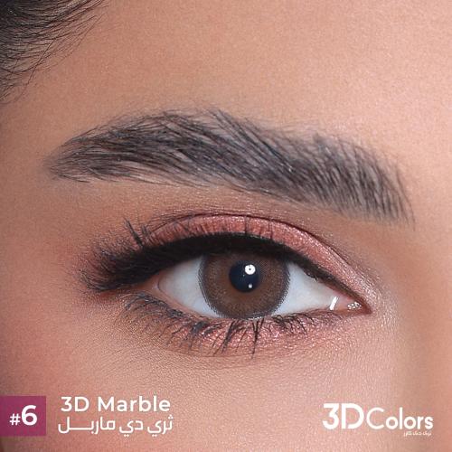 عدسات ملونة شهري ماربل البنية من ثري دي كولورز