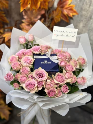 سلسال نسائية كرستال silver color