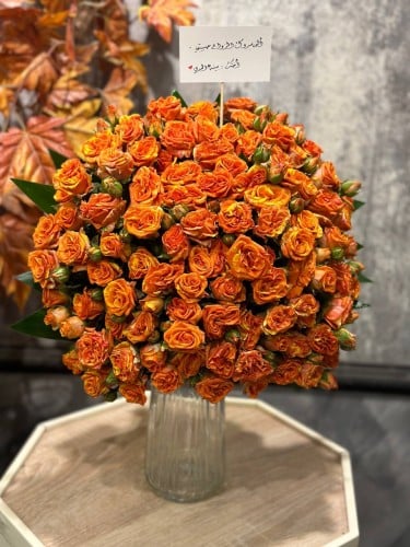 فازة ورد بيبي روز برتقالي طبيعي