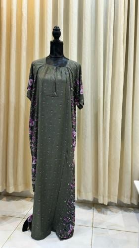 قميص نسائي روز فضفاض وبارد لون رمادي مخضر