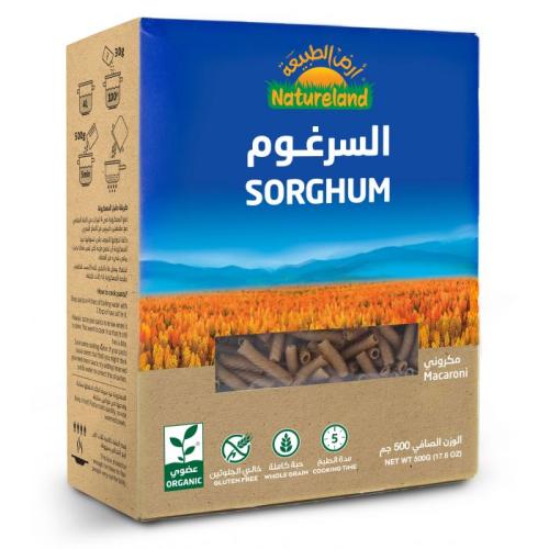 معكرونة السرغوم مكروني عضوي ارض الطبيعة 500جم