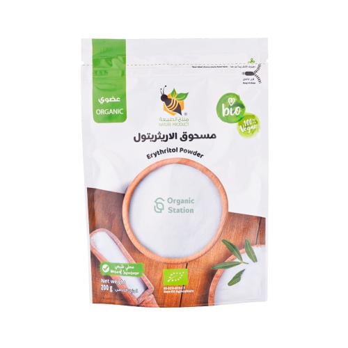 مسحوق الاريثريتول عضوي منتج الطبيعة 200جم