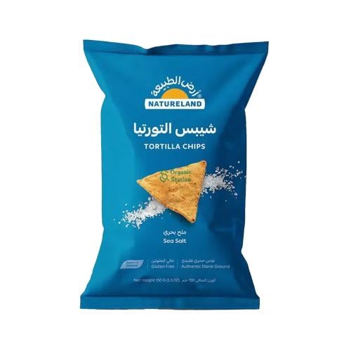 شيبس التورتيا ملح بحري عضوي ارض الطبيعة 150 جم