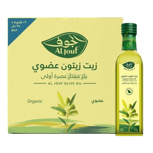 كرتون زيت زيتون عضوي بكر ممتاز مربع الجوف 12*750 م...