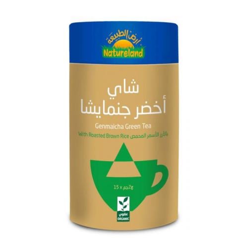 شاي أخضر جنمايشا عضوي ارض الطبيعة 30جم