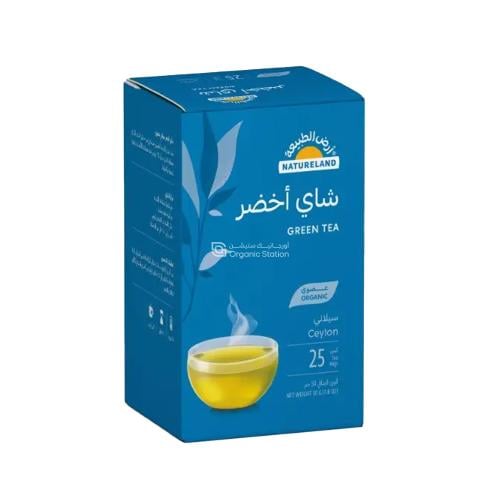 شاي أخضر عضوى ارض الطبيعة 25 كيس