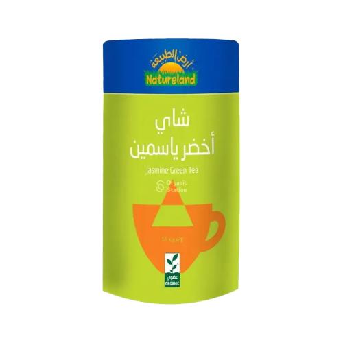 شاي أخضر ياسمين عضوي ارض الطبيعة 30جم