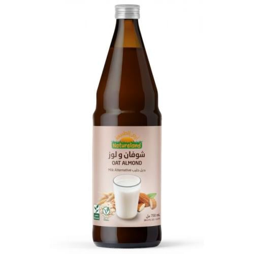 حليب شوفان ولوز عضوي 750مل أرض الطبيعة
